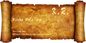 Koda Róza névjegykártya